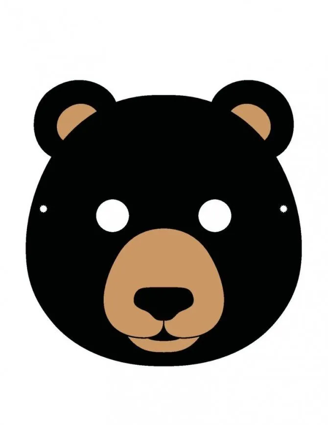 Máscaras de Carnaval: Máscara de oso en foami para manualidades