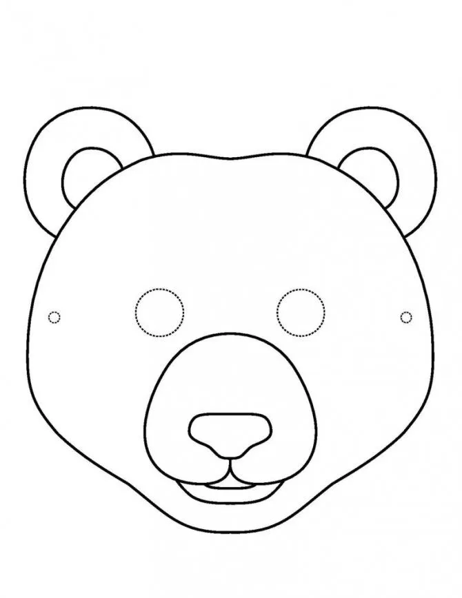 Máscaras de Carnaval: Máscara de oso en foami para manualidades