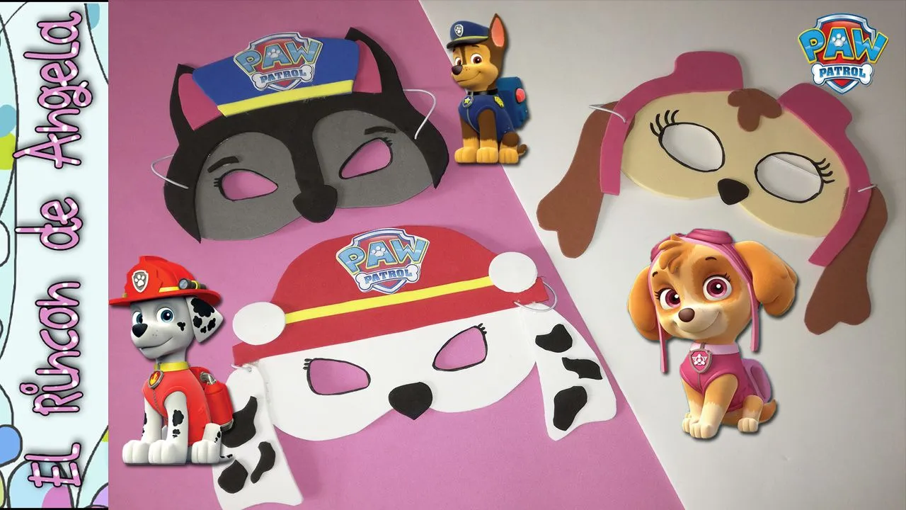 Máscaras para Carnaval de la Patrulla canina, caretas de Carnaval  ,cumpleaños temáticos, Paw patrol | Manualidades