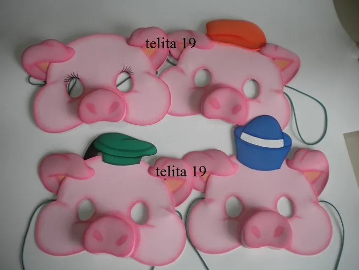 Mascaras de cerdito en foami - Imagui