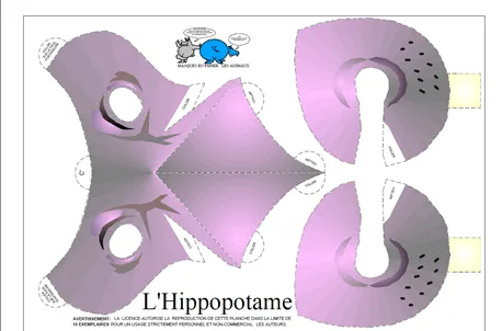 Mascaras de hipopotamo en foami - Imagui