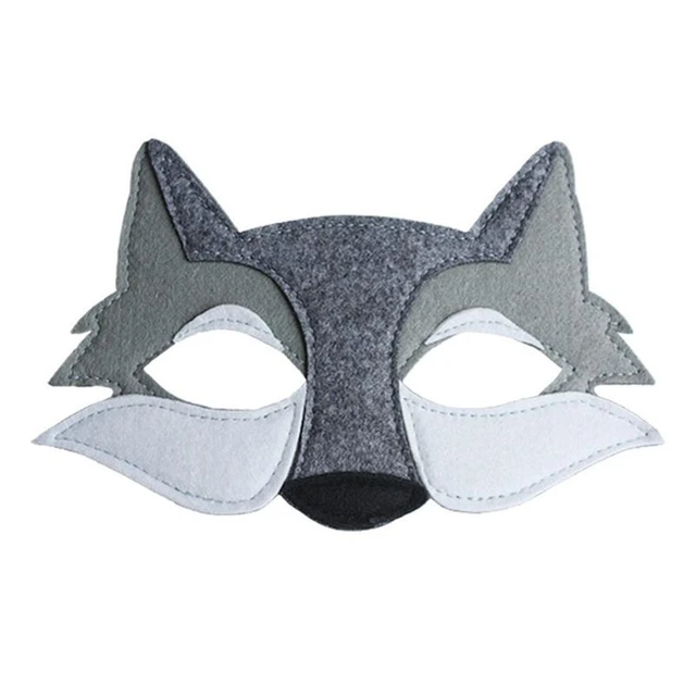 Máscaras de lobo para niños, suministros de fieltro para fiesta de  Halloween, Animal, Cosplay, medio para cara de disfraz, suministros de  baile, vestido con cabeza de ojo negro - AliExpress