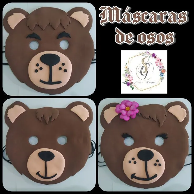 Máscaras de osos | Moldes de muñecas, Manualidades, Mascara de oso