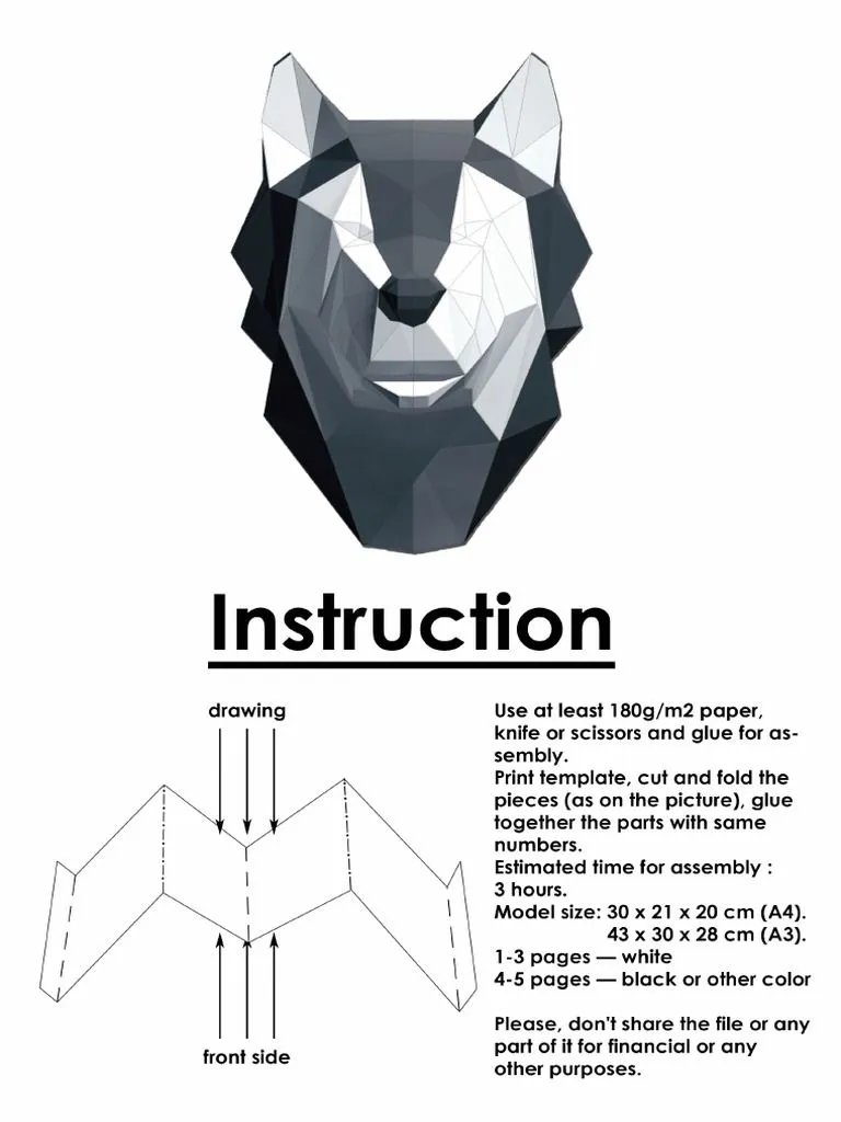 Mascaras de Papel Lobo | PDF