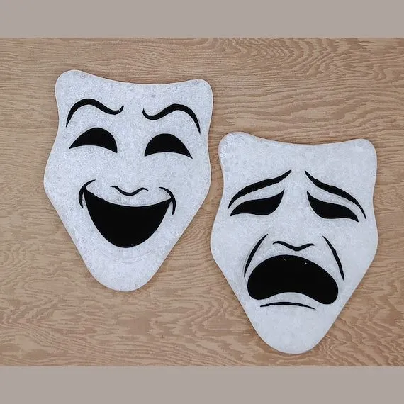 Máscaras de teatro de comedia y tragedia Molde de silicona - Etsy España