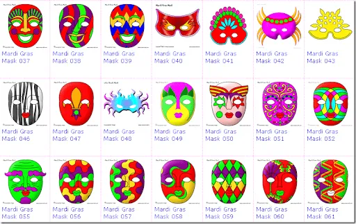 Máscaras de Carnaval: máscaras de carnaval muy coloridas