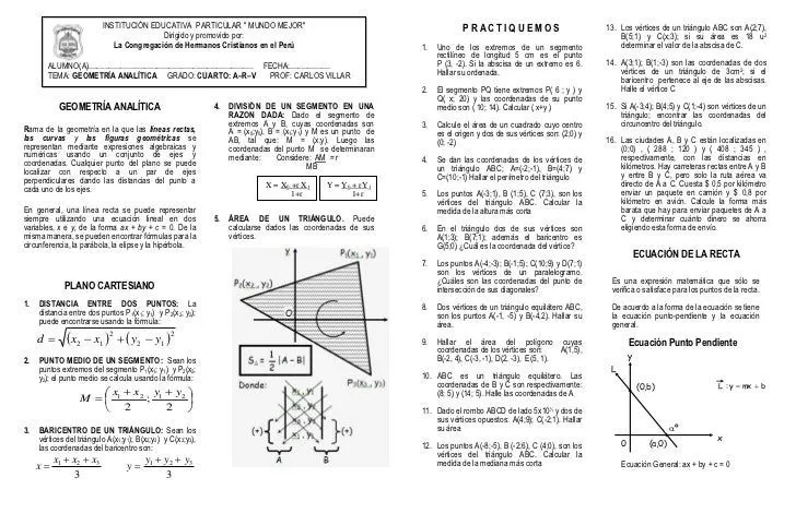 Mat 4to sec 25 geometria analitica si