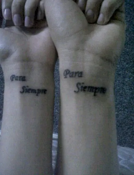 Matching Tattoo "para siempre" (forever) | tattoos | Pinterest