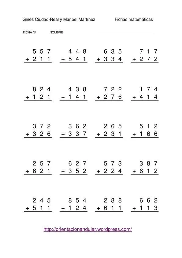 Matemáticas. Fichas para descargar e imprimir - casi todo para primero