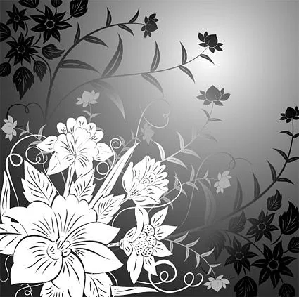 Material de flores línea de dibujo vectorial Free Download