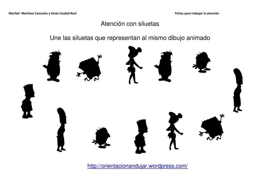 Materiales de atención con siluetas de dibujos animados ...