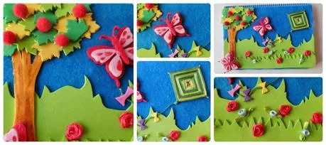 Materiales DIY: Libreta decorada con Goma eva para primavera ...