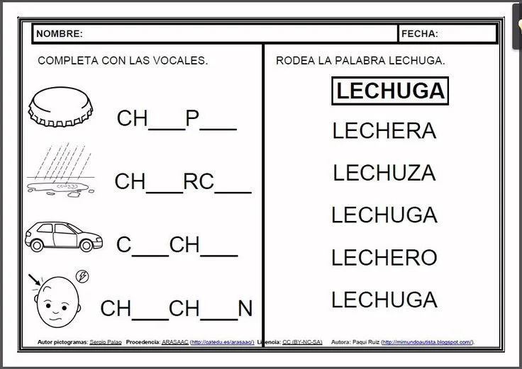 MATERIALES - Fichas de lectoescritura - CH. Fichas para el ...