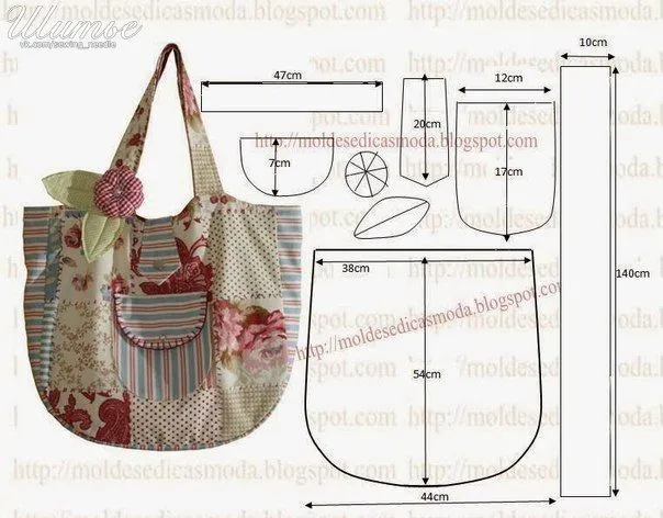 Materiales gráficos Gaby: Bolsa de retazos con molde