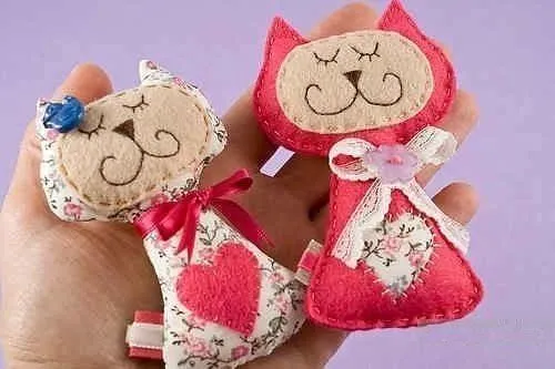 Materiales gráficos Gaby: Gatitos en fieltro costura fácil con esquema