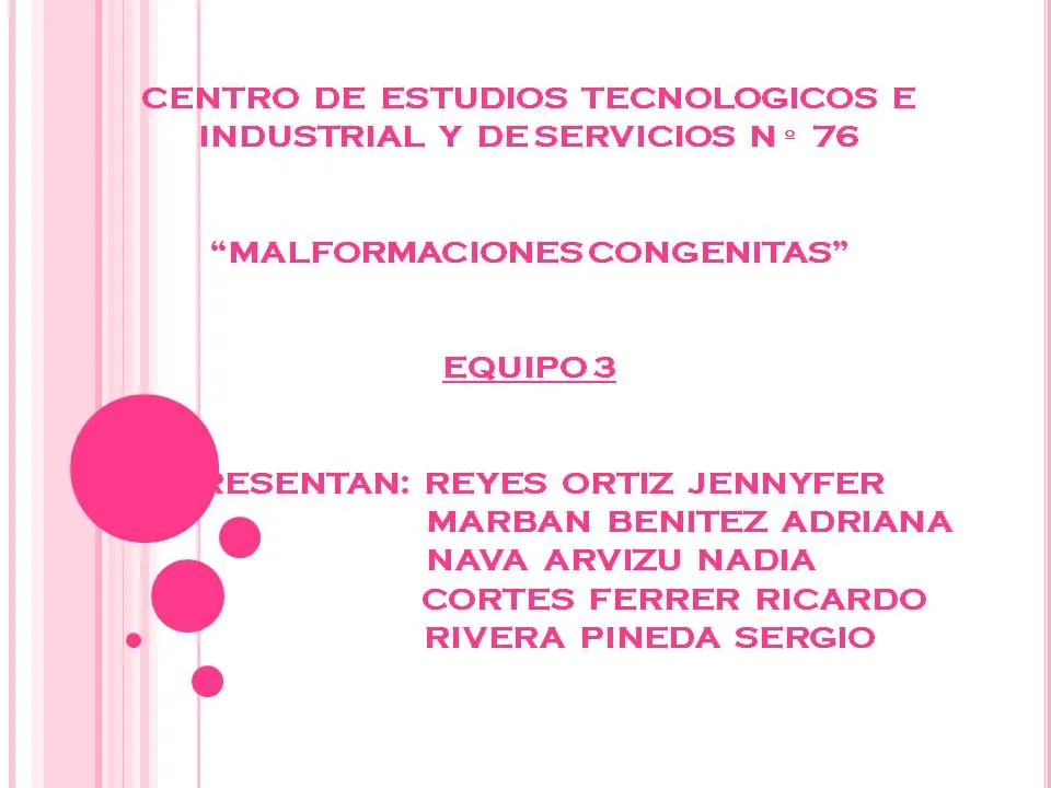 materno infantil: enfermeria infantil: malformaciones congenitas