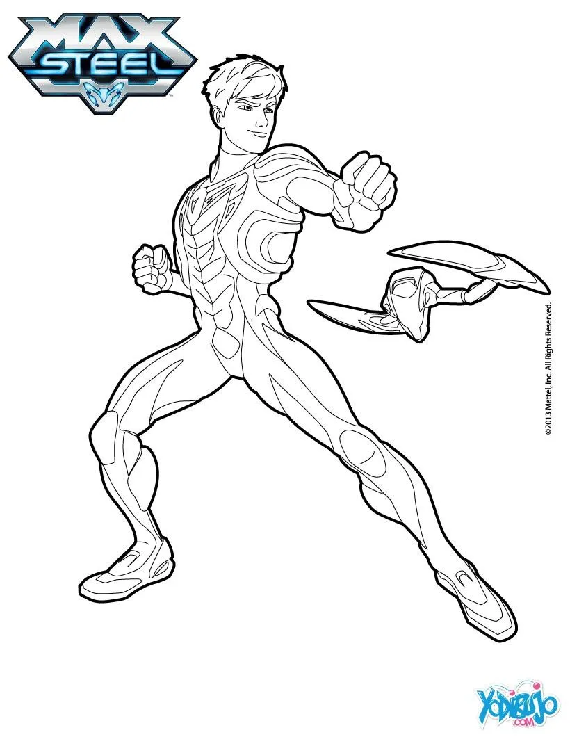 Max Steel para colorear, Max McGrath y Steel para imprimir