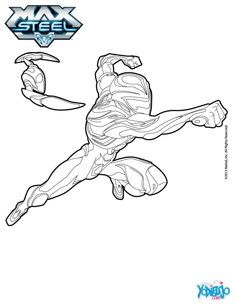 Max Steel para colorear, Max Steel contra sus enemigos para imprimir