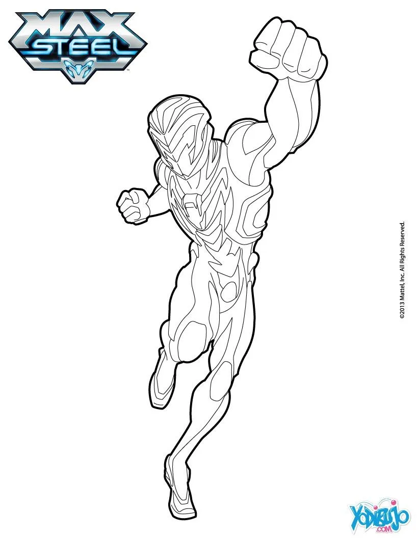 Max Steel para colorear, Max Steel puño para imprimir