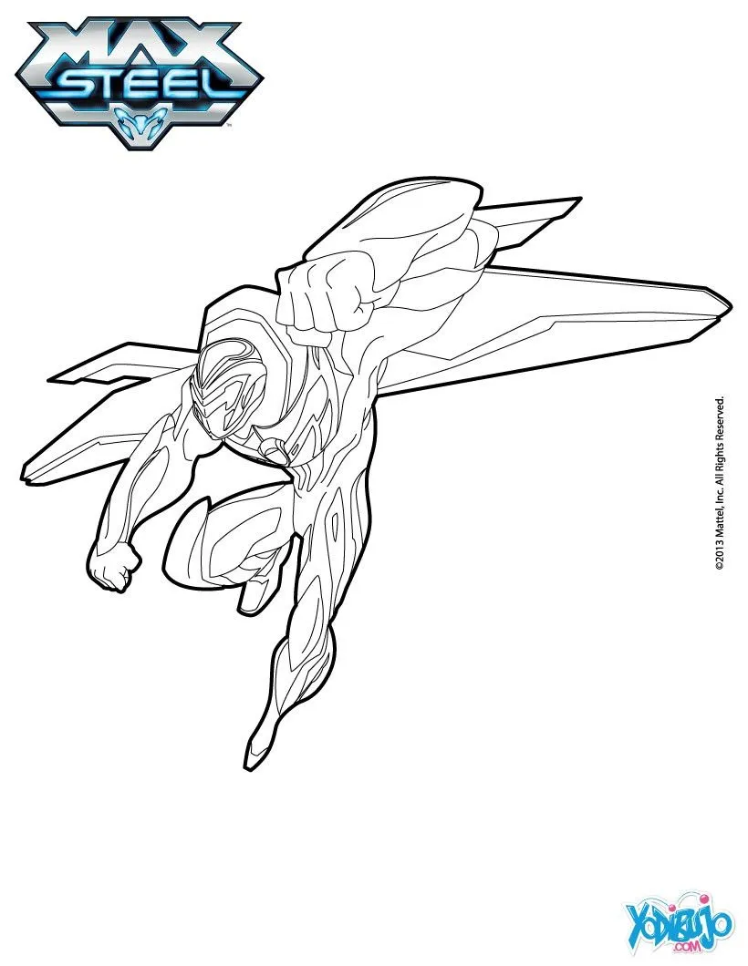 Max Steel para colorear, Max Steel volando para imprimir