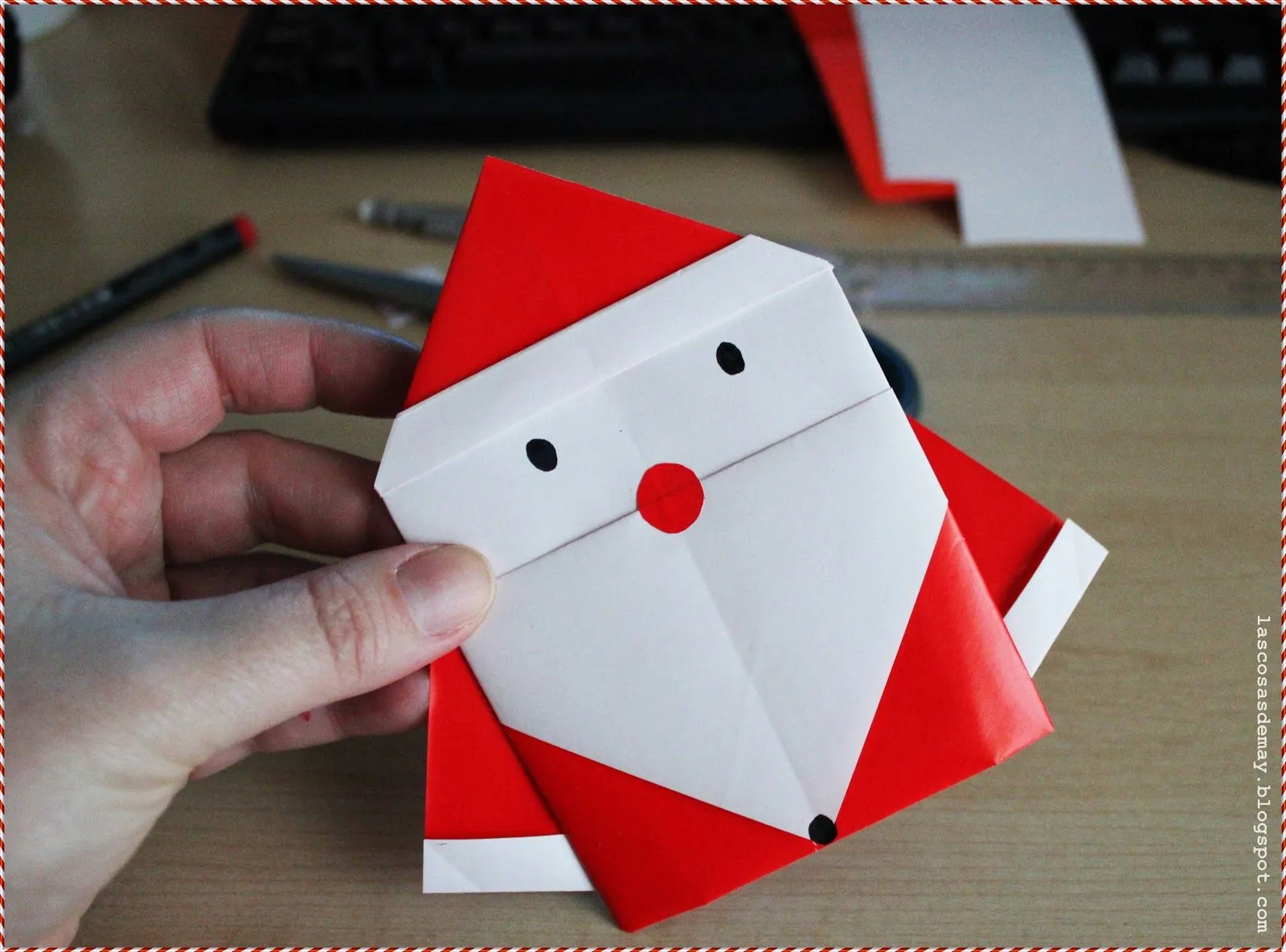 Las cosas de May: DIY MANUALIDADES Un Papá Noel de papel. Origami ...