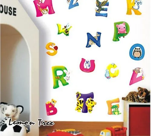 Mayoristas Fondos - Compra del alfabeto Fun Kids Room Wall Sticker ...