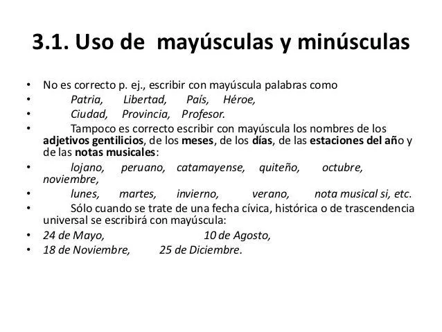 Uso mayusuculas minusculas