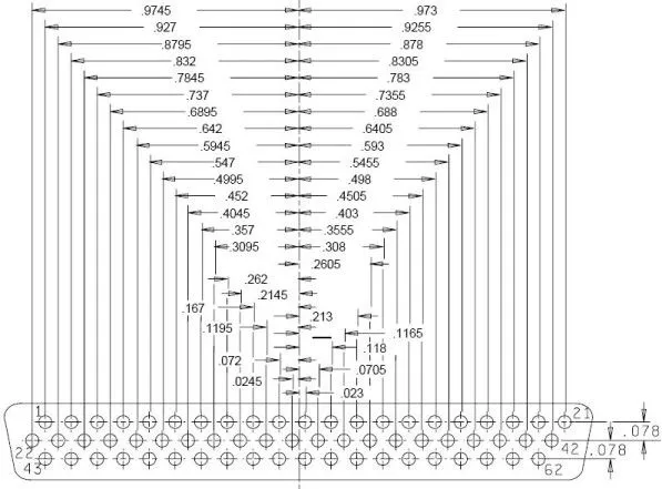 Mechanical Dimensions D-Sub Connector, 62-Pin Insert Arrangements ...