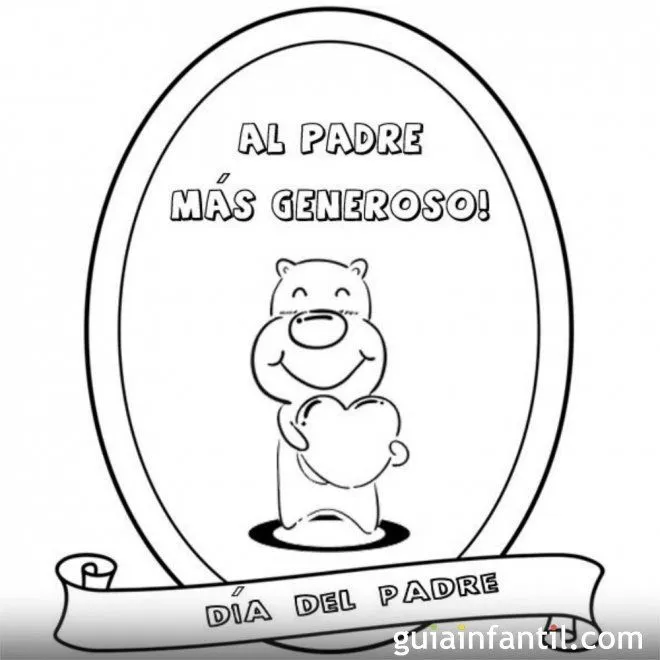 Medalla al padre más generoso. Dibujos para pintar