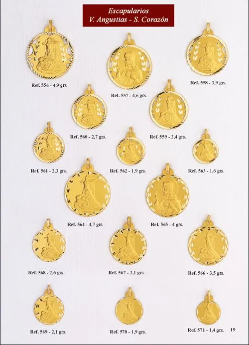 Medallas de Oro, Medallas de Plata, Medallas de virgenes ...