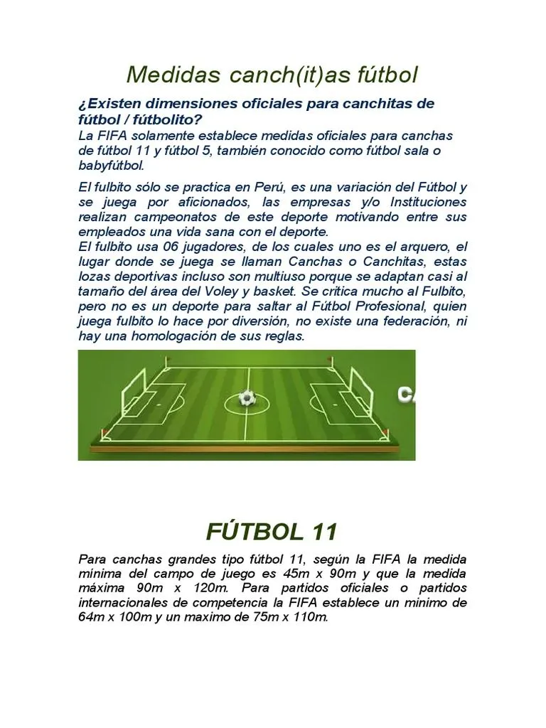 Medidas de Cancha Deportiva | PDF | Asociación de Futbol | Equipos