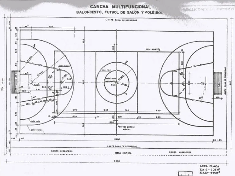 Medidas Cancha Multifuncional PDF | PDF