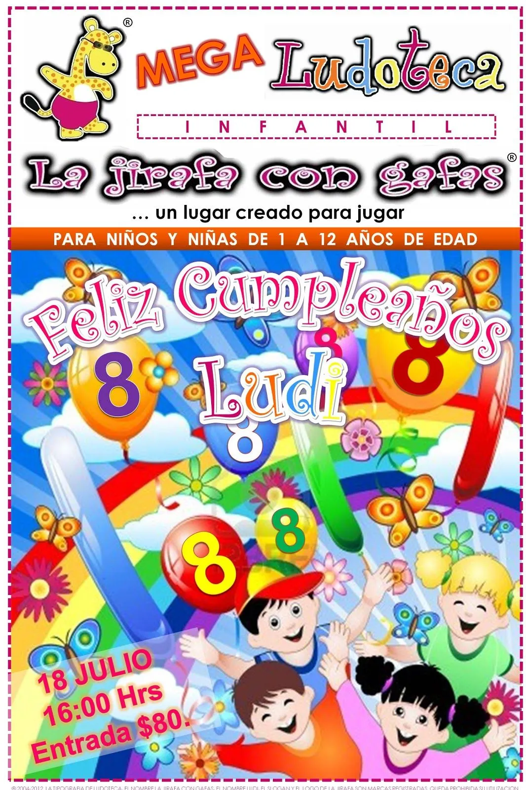 MEGA Ludoteca La Jirafa con Gafas: Feliz Cumpleaños Ludi 8 Aniversario