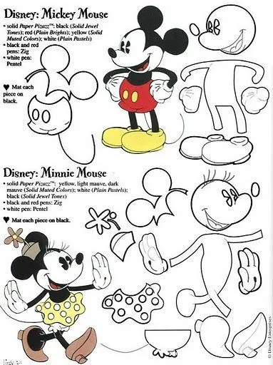 Meire Arte: Molde do Mickey e da Minnie