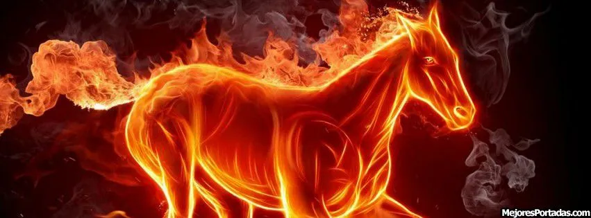 Las Mejores Portadas para tu perfil de Facebook: Caballo de fuego