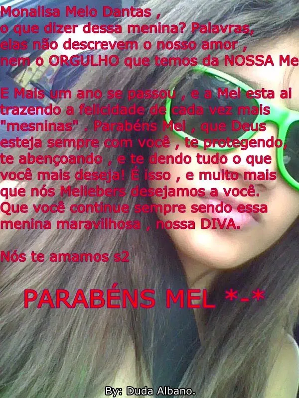 MELIEBERS: PARABÉNS MEL!