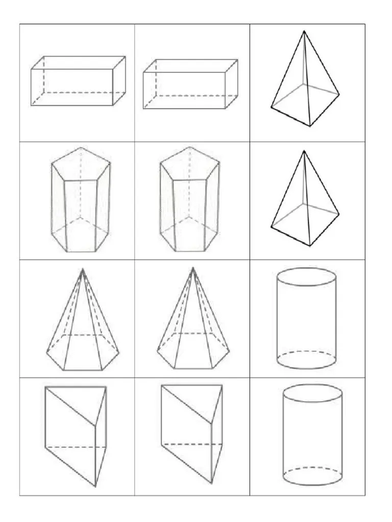 Memorama Cuerpos Geométricos para Colorear | PDF