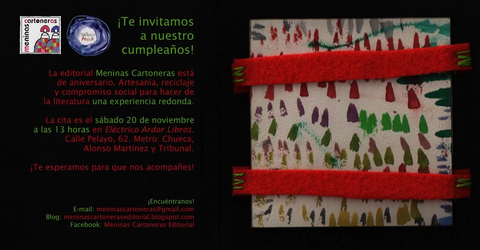 Meninas Cartoneras: Te invitamos a nuestra fiesta de cumpleaños...