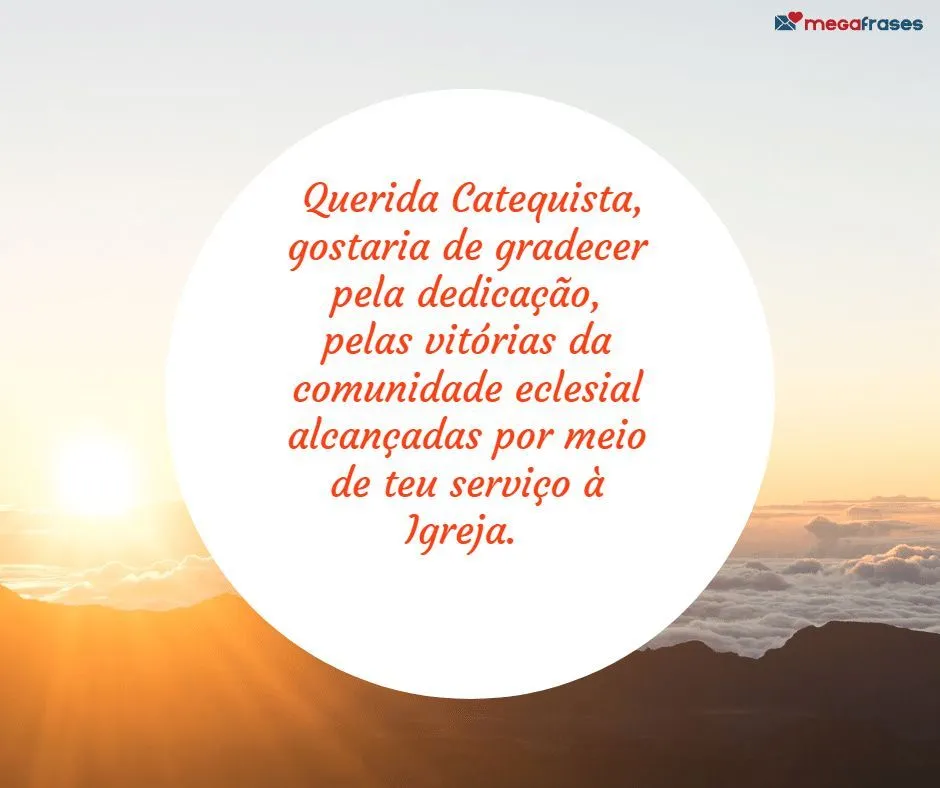 Mensagem de Agradecimento para Catequista