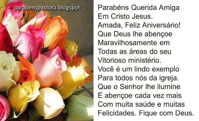 Mensagem de aniversário para pastora - Google+