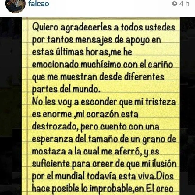 El mensaje de fe cristiana de Radamel Falcao en Instagram | Flickr ...