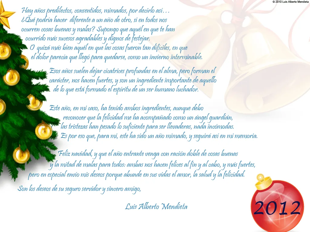 Mensaje de navidad 2012