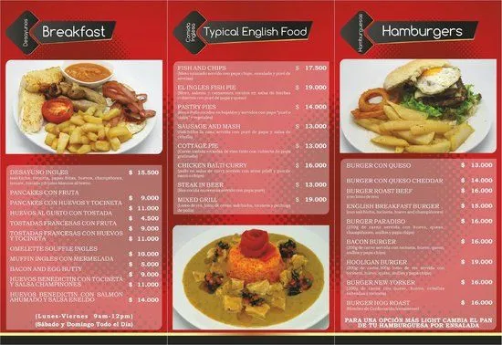 menu 2: fotografía de El Ingles Gastro Pub, Bogotá - TripAdvisor