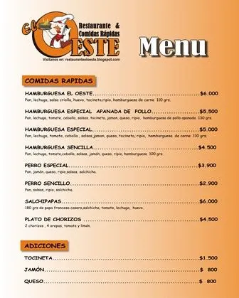 Menu comidas rapidas - Imagui