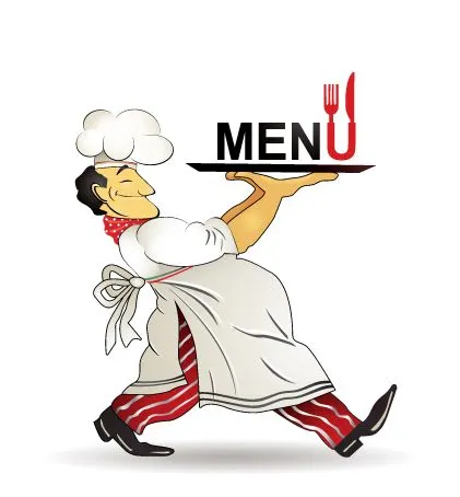 Menú de palabra clave catering chef menú Vector Free Download