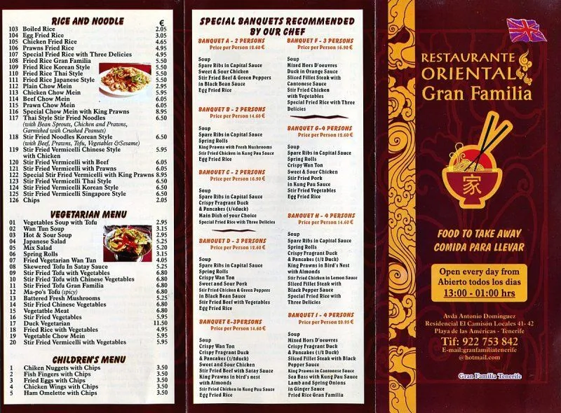 RESTAURANTE ORIENTAL GRAN FAMILIA, Restaurante chino en Playa de ...