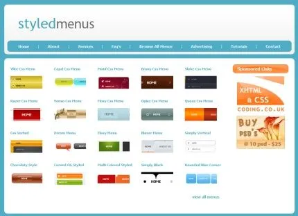 Descarga Menus CSS gratis