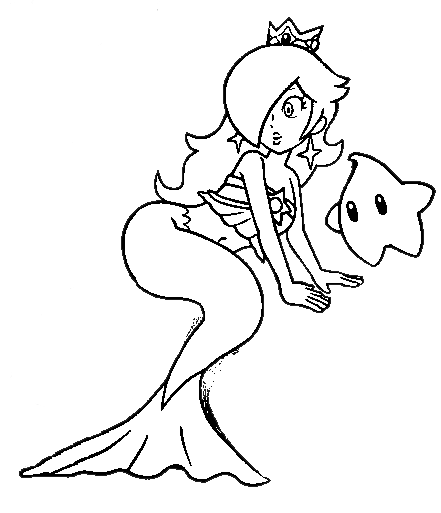 Mermaid Rosalina for coloring. by PrincessDaisyFloral on DeviantArt