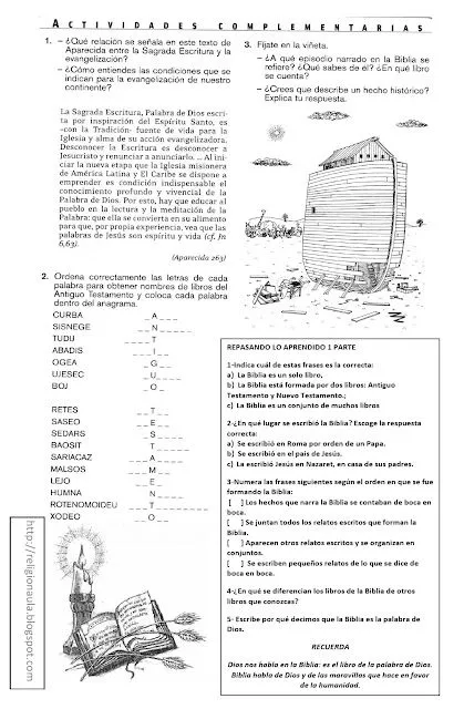 Actividades para niños del mes de la biblia - Imagui