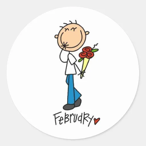 Mes de febrero etiqueta de Zazzle.